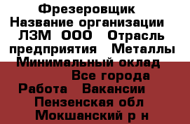 Фрезеровщик › Название организации ­ ЛЗМ, ООО › Отрасль предприятия ­ Металлы › Минимальный оклад ­ 35 000 - Все города Работа » Вакансии   . Пензенская обл.,Мокшанский р-н